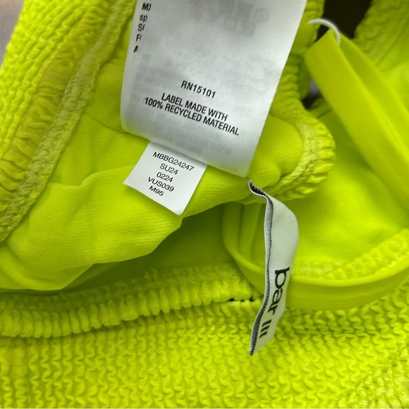 Bar III Cut Out One Piece Swimsuit Size S Chartreuse Lime Green Neon Monokini - Picture 11 of 16